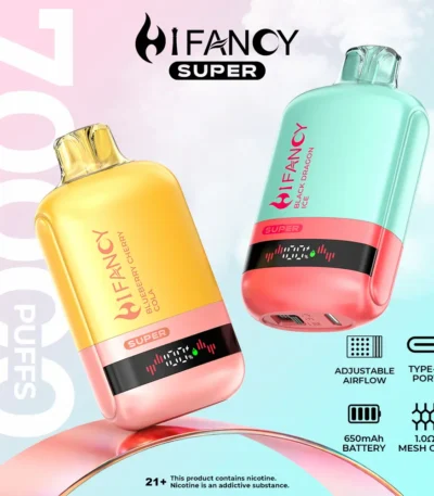 HIFANCY SUPER 70000 – ekran LED i ekstremalny zbiornik e-liquidu 46ml | JednoPuff.pl