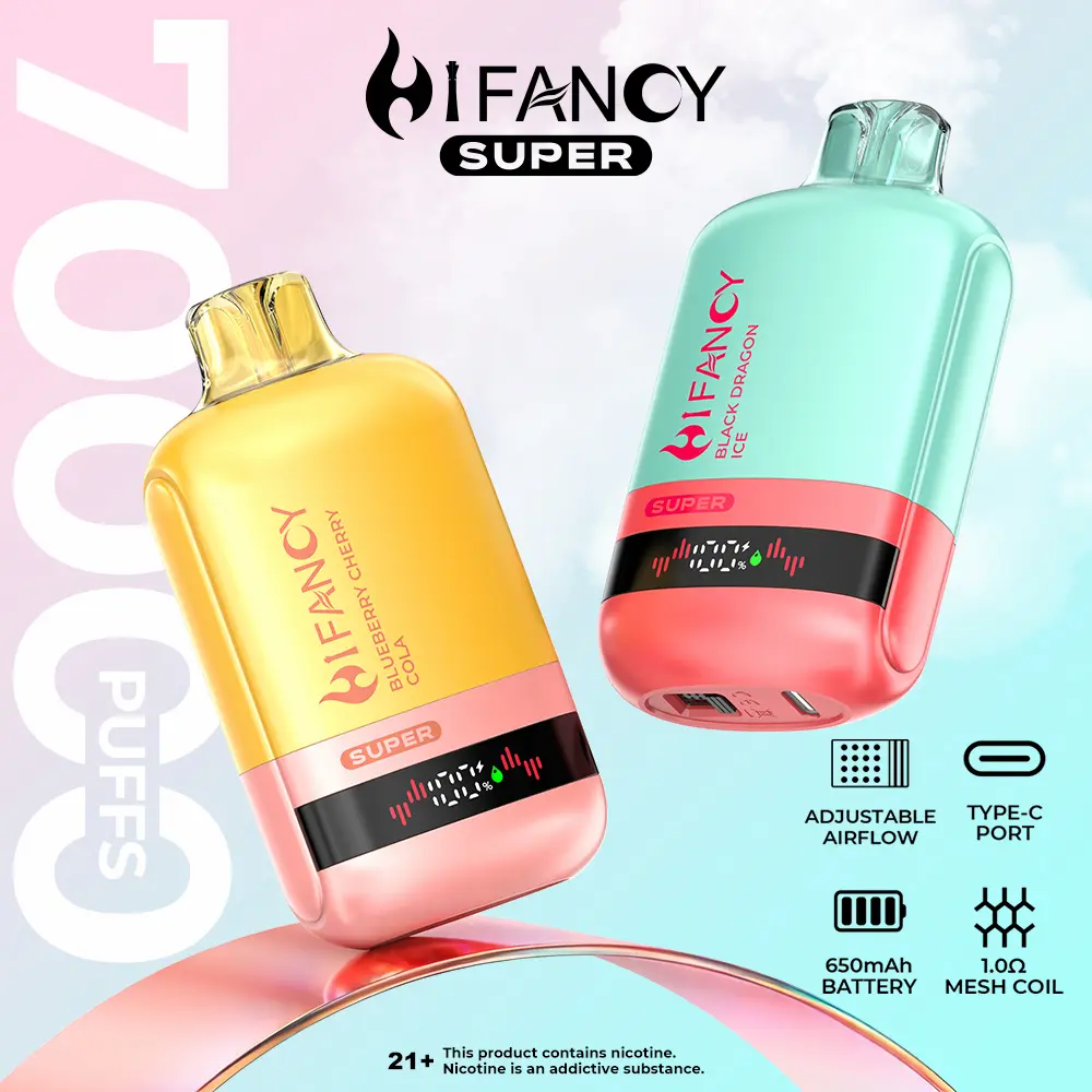 HIFANCY SUPER 70000 – ekran LED i ekstremalny zbiornik e-liquidu 46ml | JednoPuff.pl