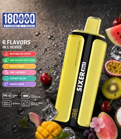 Umin Sixer 6 in 1 180000 – wielosmakowy vape z systemem 6 wymiennych komór | JednoPuff.pl