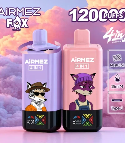 Airmez Fox 4w1 120000 – innowacyjny system 4-smakowy o pojemności 60ml | JednoPuff.pl